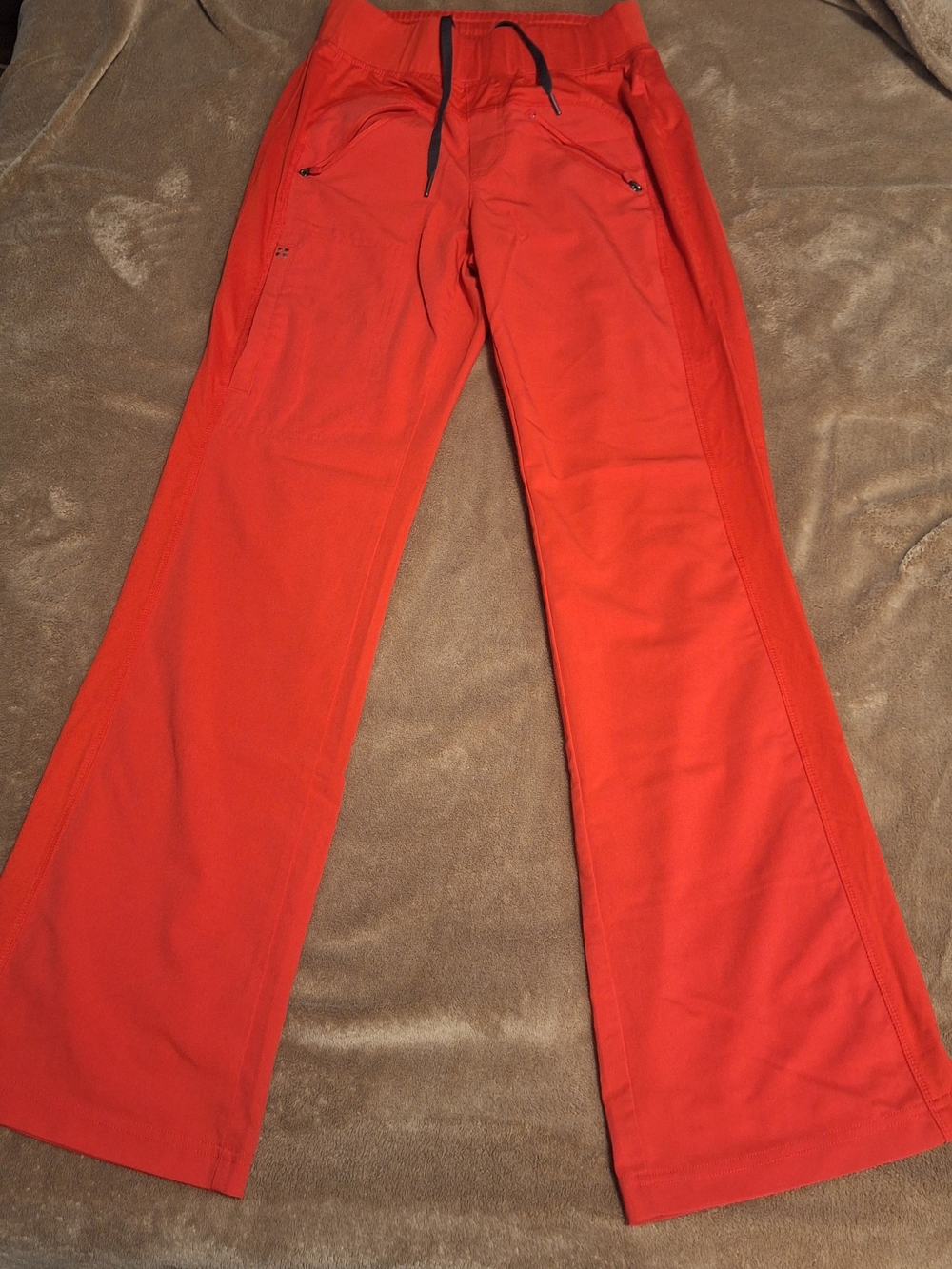 White Cross Bright Red Elastic Waist Pants Scrubs